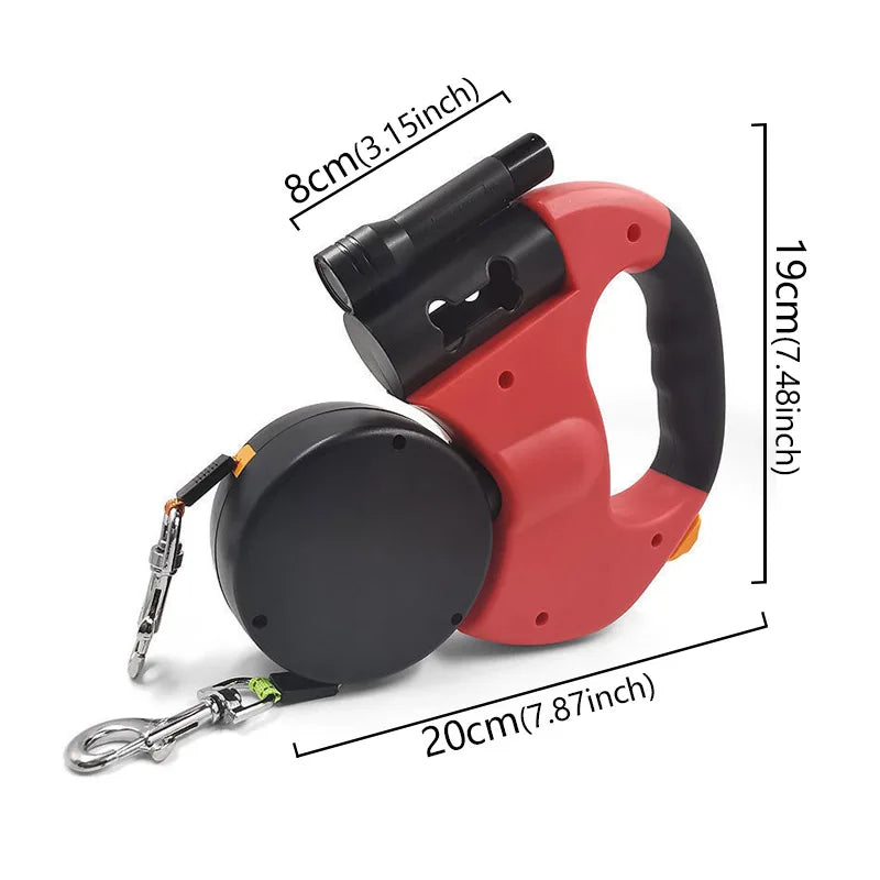 3 in 1 Double Head Automatic Retractable Dog Leash