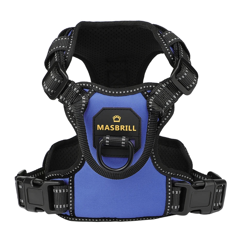 MASBRILL No Pull Nylon Adjustable Reflective Dog Vest