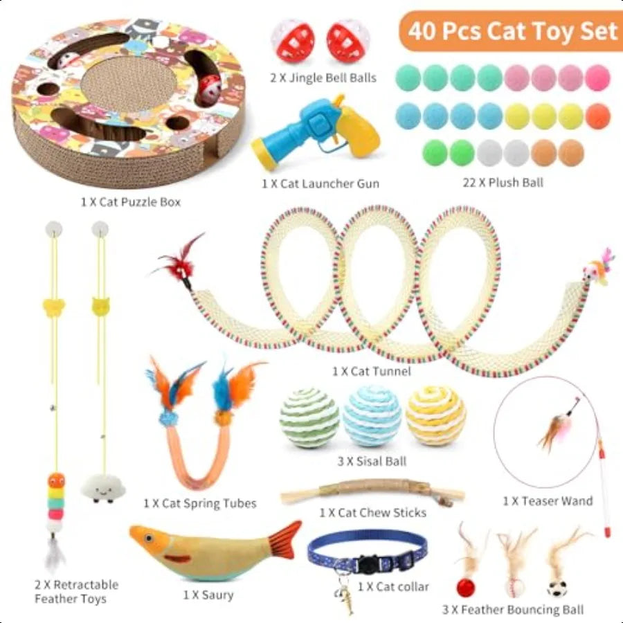 40 Pieces Interactive Cat Toys