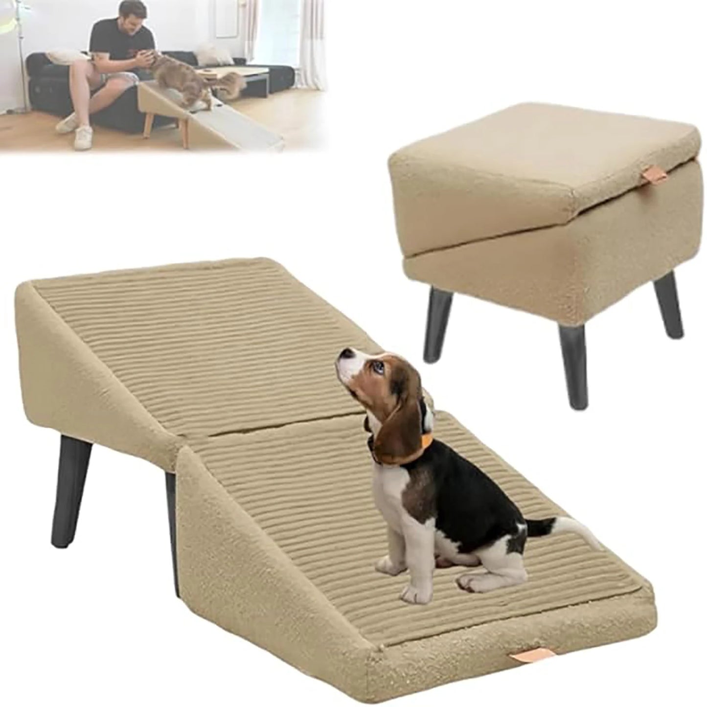 Split Ottoman Dog Ramp