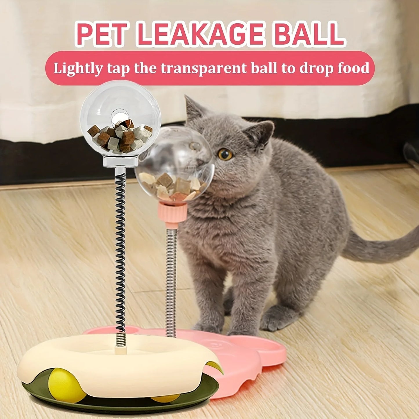 Turntable Cat Toy with Treat Dispensing Ball