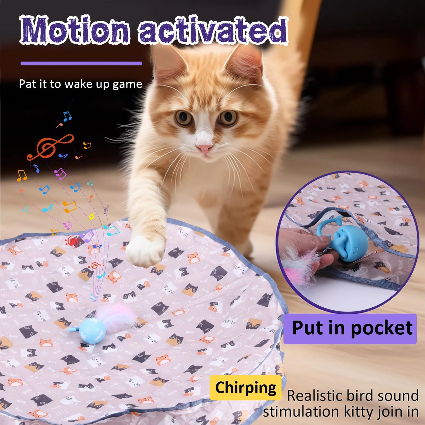 Motion Activate Chirping Cat Toy Mat