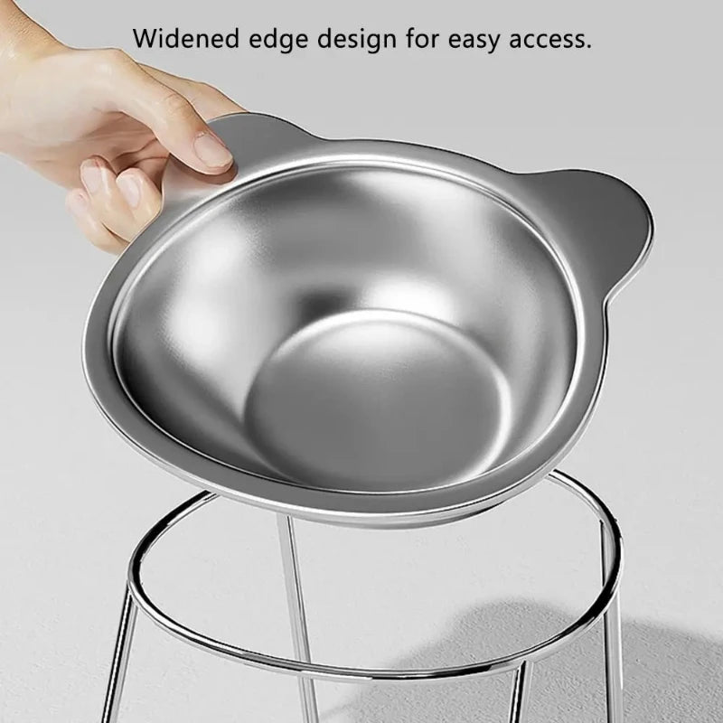 ‌304 Stainless Steel Raised Cat Bowl