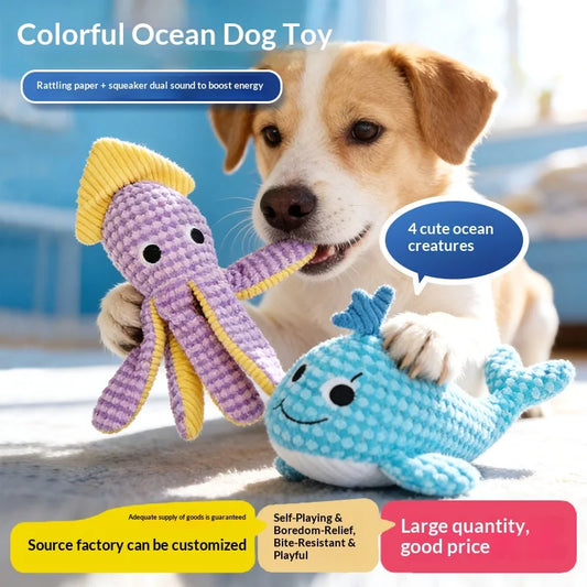 Colorful Ocean Creatures Dog Chew Toy