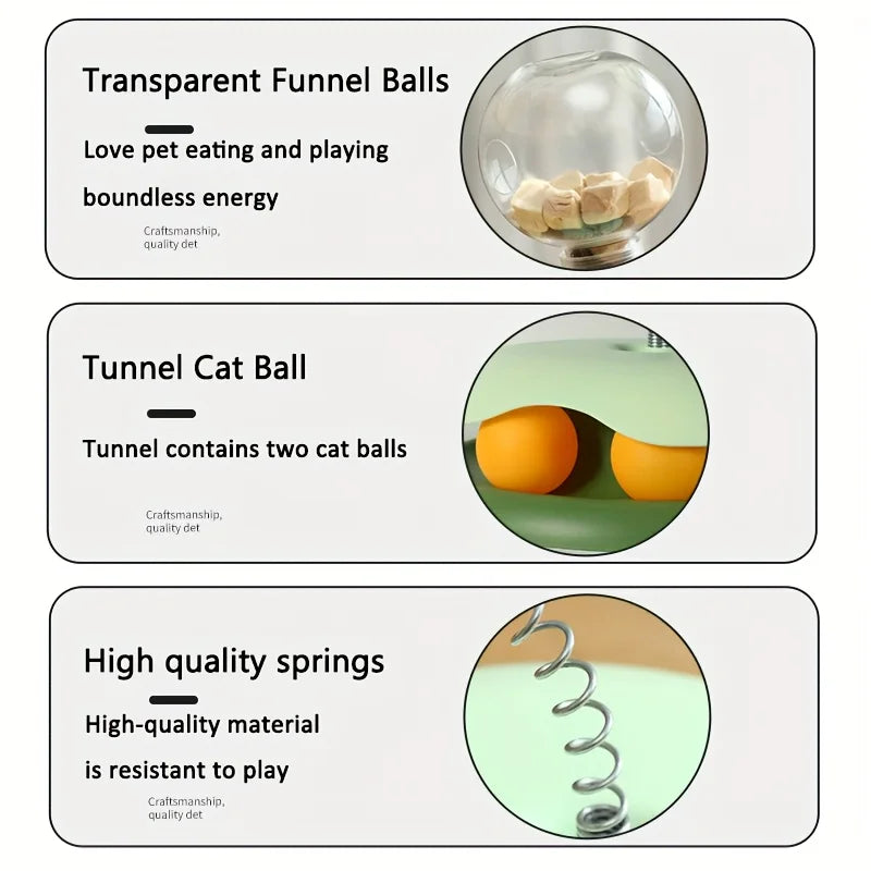 Turntable Cat Toy with Treat Dispensing Ball