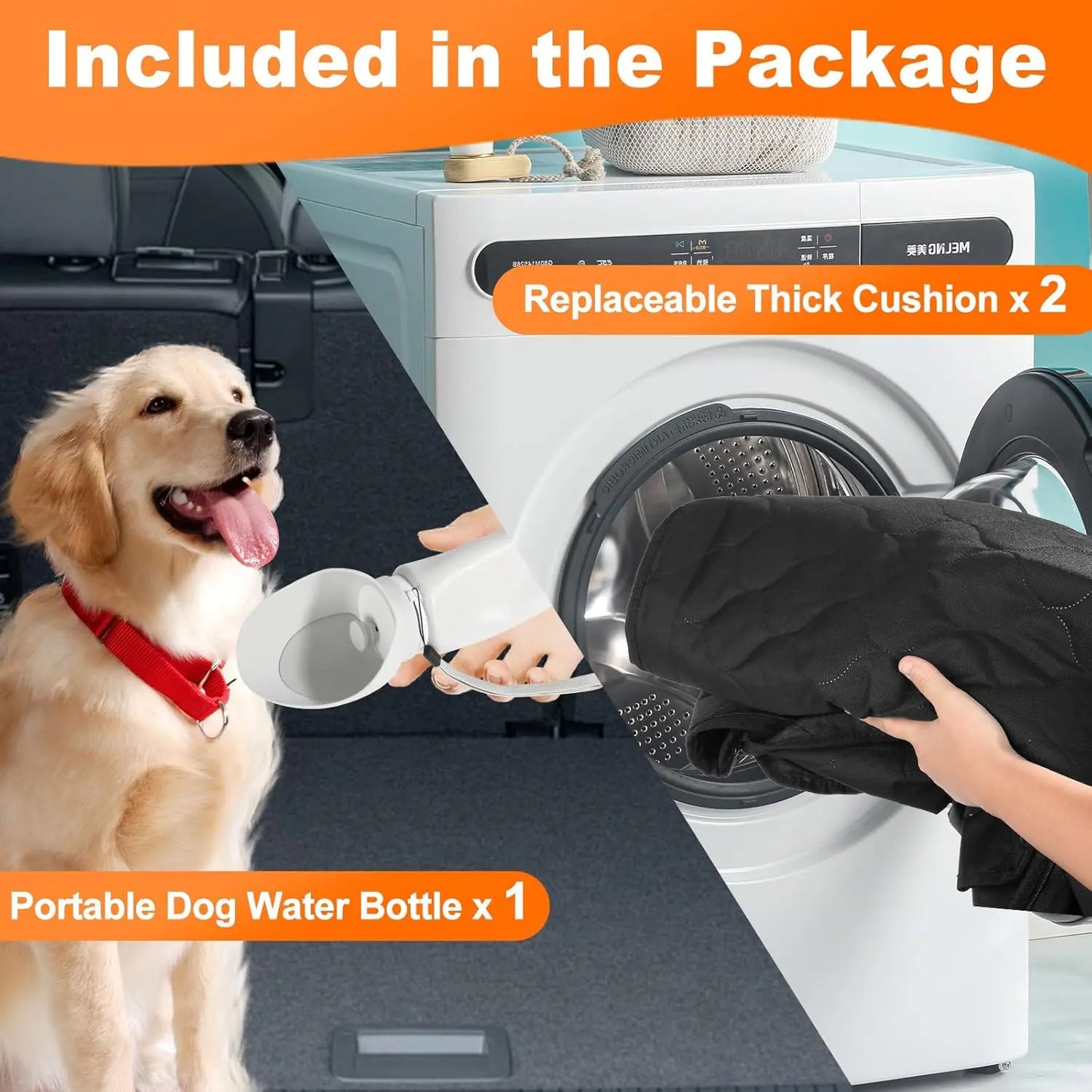 Folding Dog Car Seat Extender and Protector