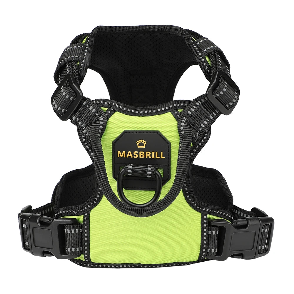 MASBRILL No Pull Nylon Adjustable Reflective Dog Vest