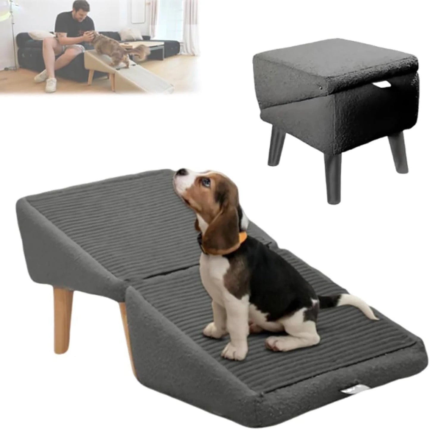 Split Ottoman Dog Ramp