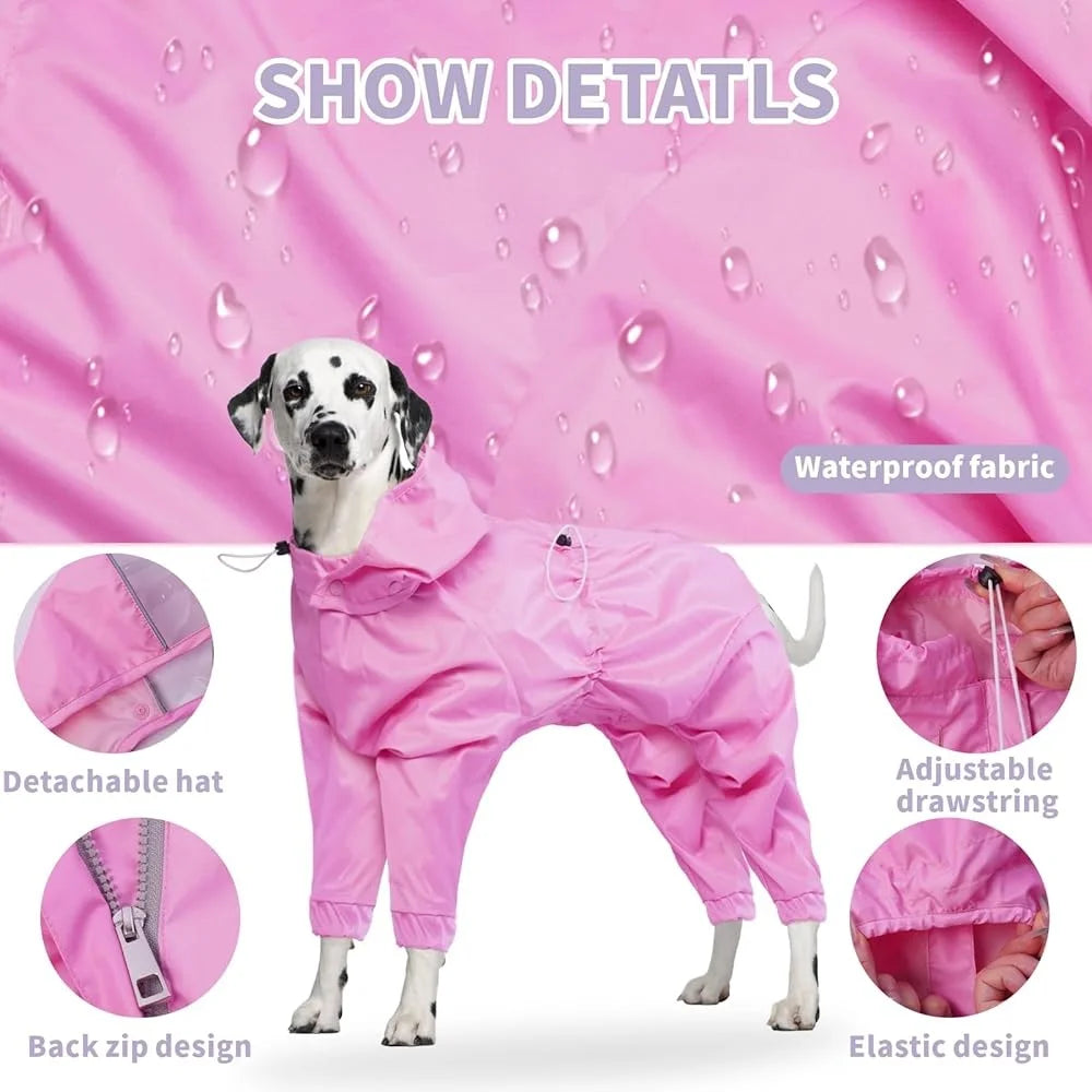 Pink Waterproof Dog Rain Coat