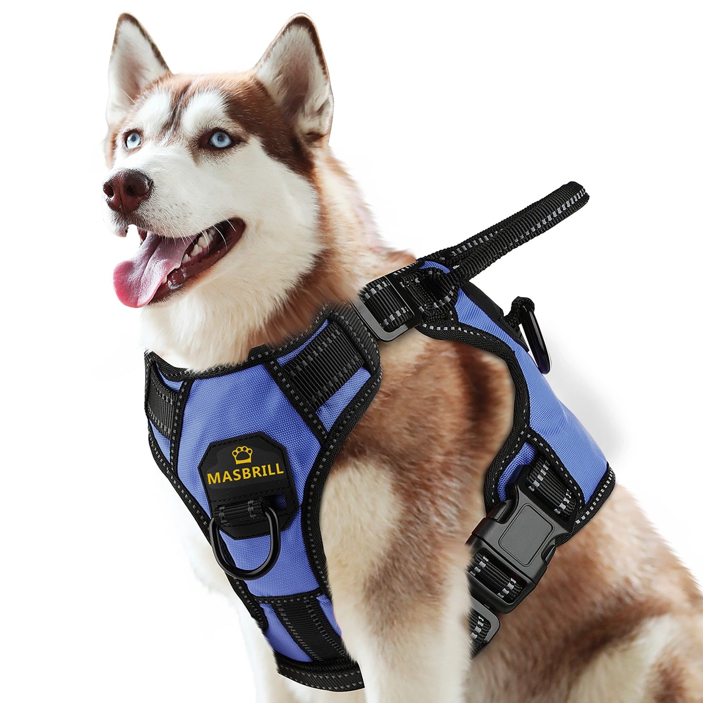 MASBRILL No Pull Nylon Adjustable Reflective Dog Vest
