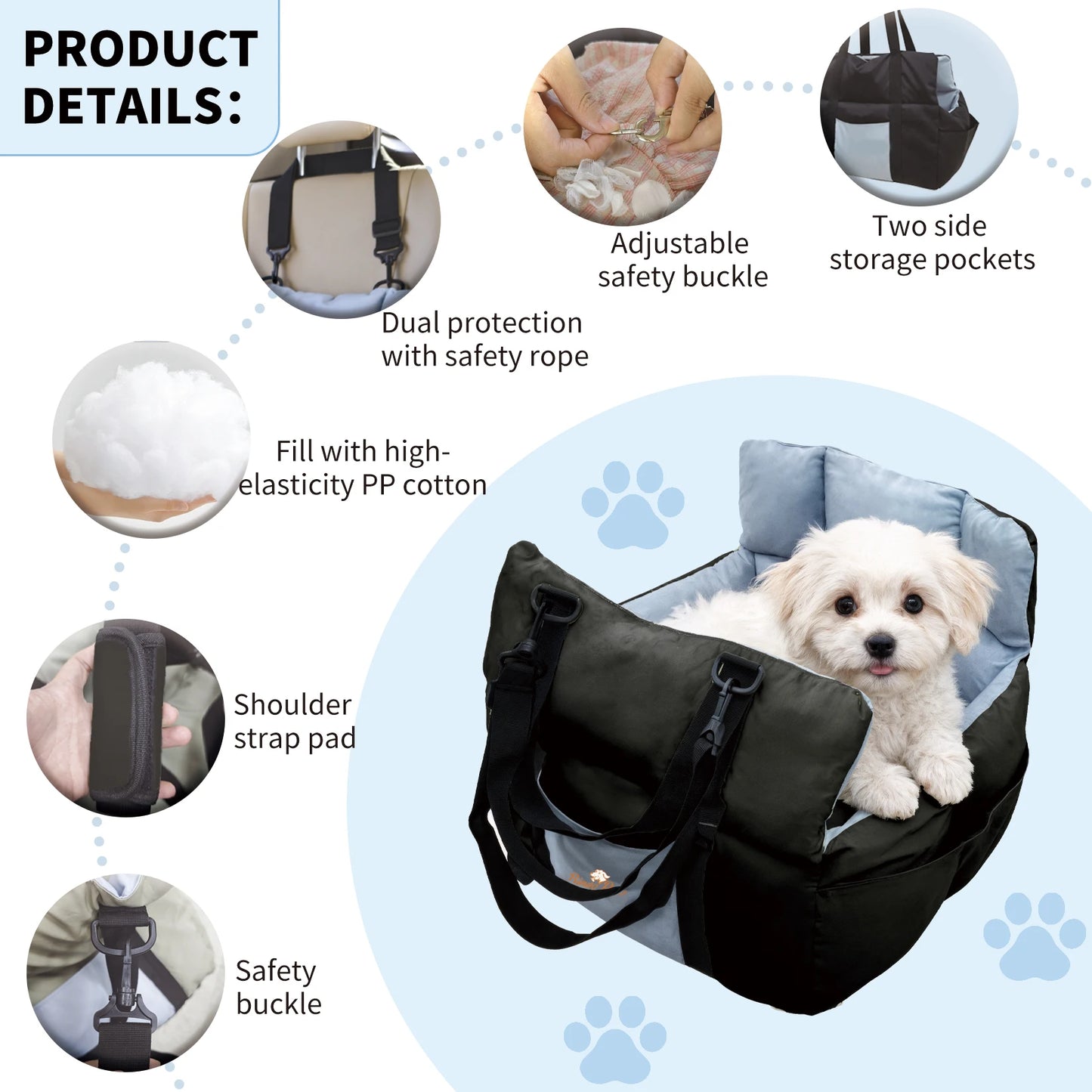 Car Seat and Carrier for Small Dogs