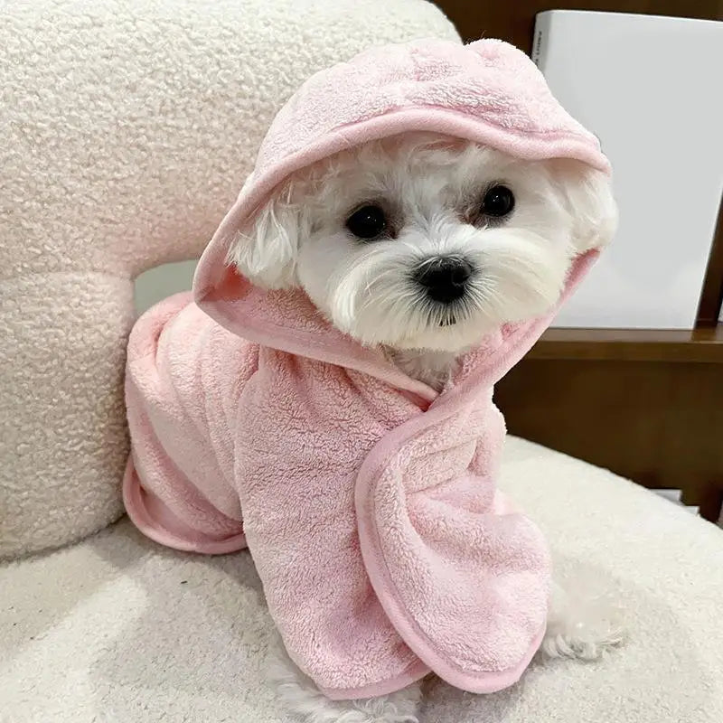 Pet Towel Bathrobe With Hood