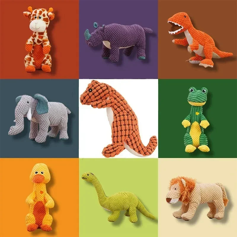 Animal Figure Squeaky Dog Chew Toys