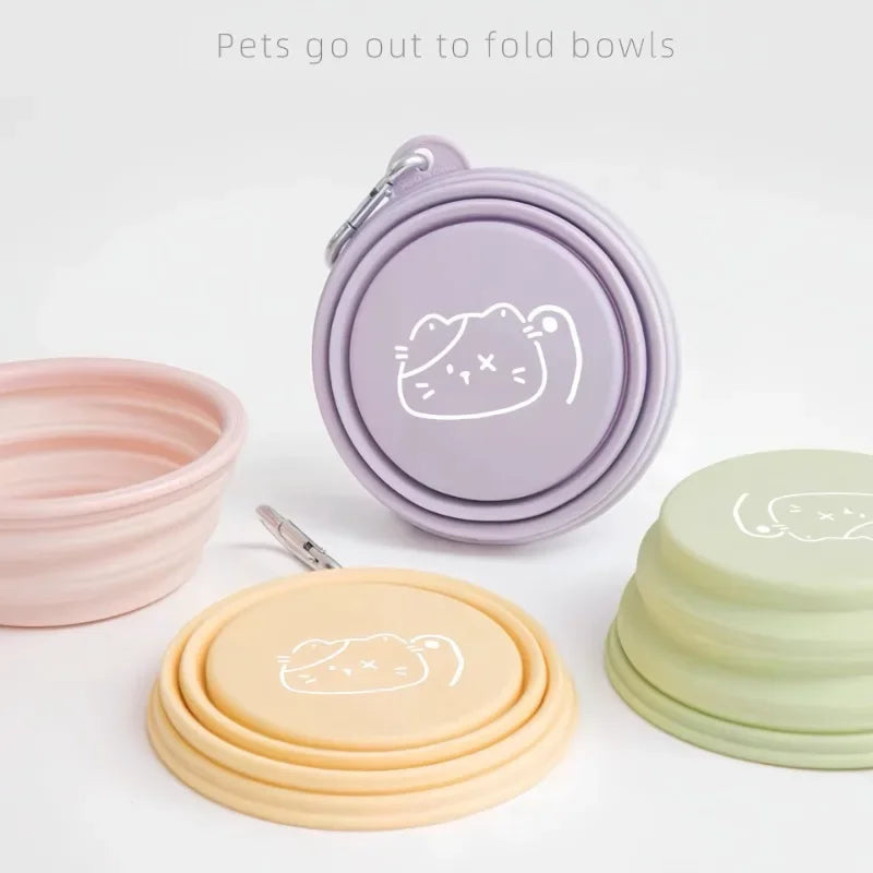 Portable Collapsing Pet Food and Water Bowl