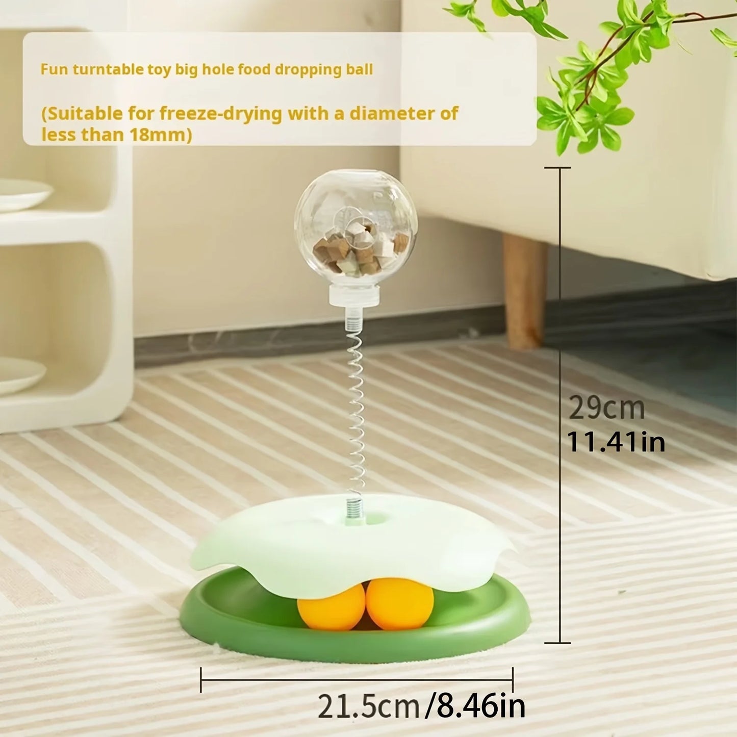 Turntable Cat Toy with Treat Dispensing Ball