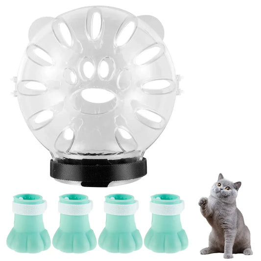 Cat Muzzle with Paw Covers