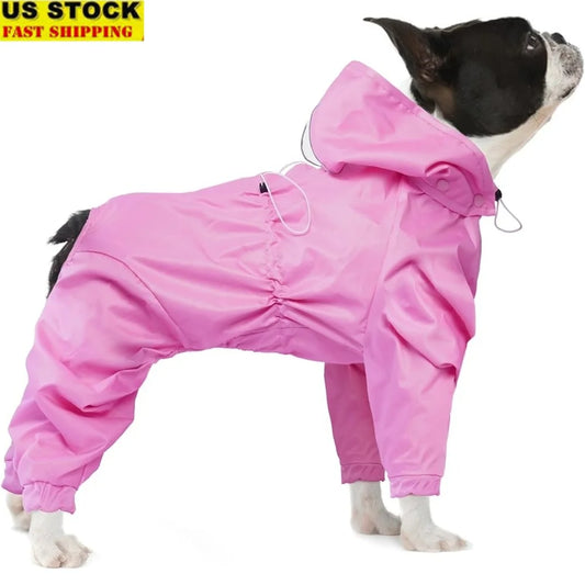 Pink Waterproof Dog Rain Coat
