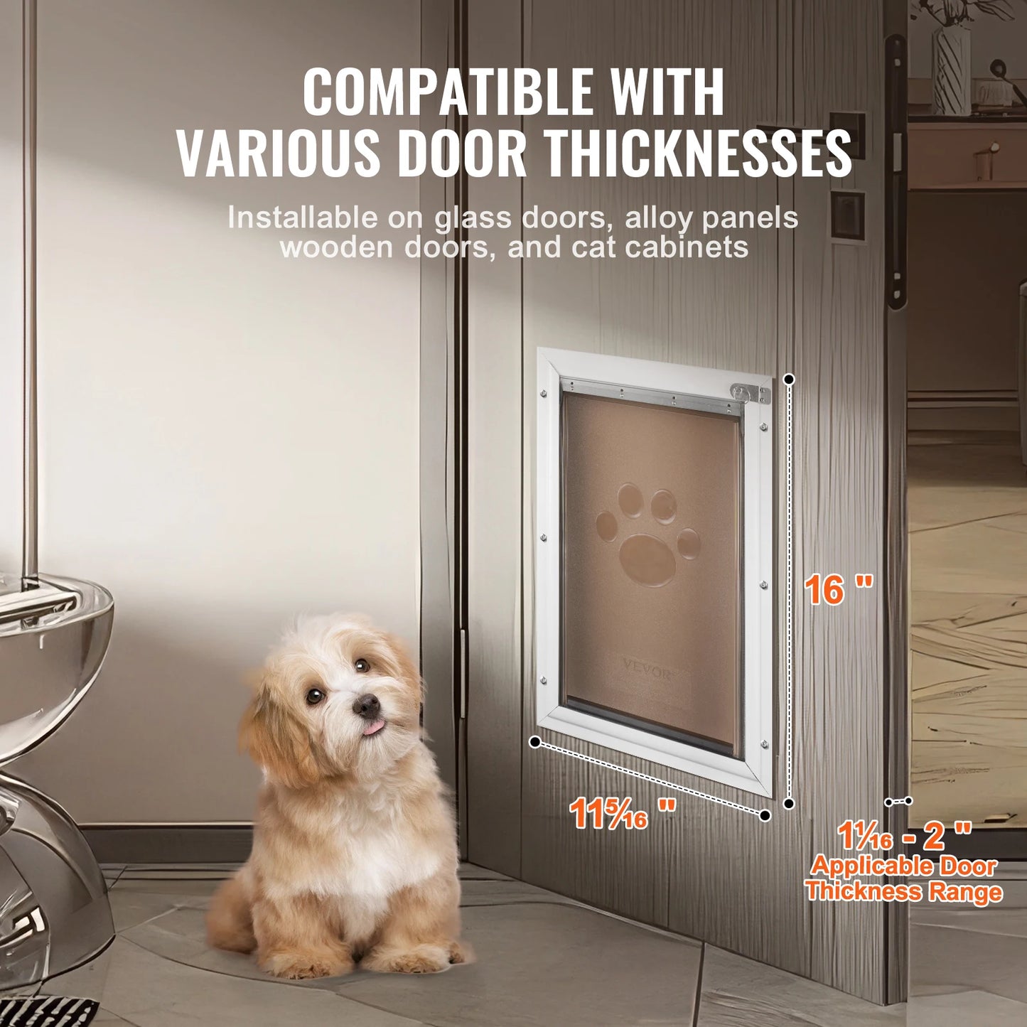 SucceBuy Aluminum Frame Pet Door