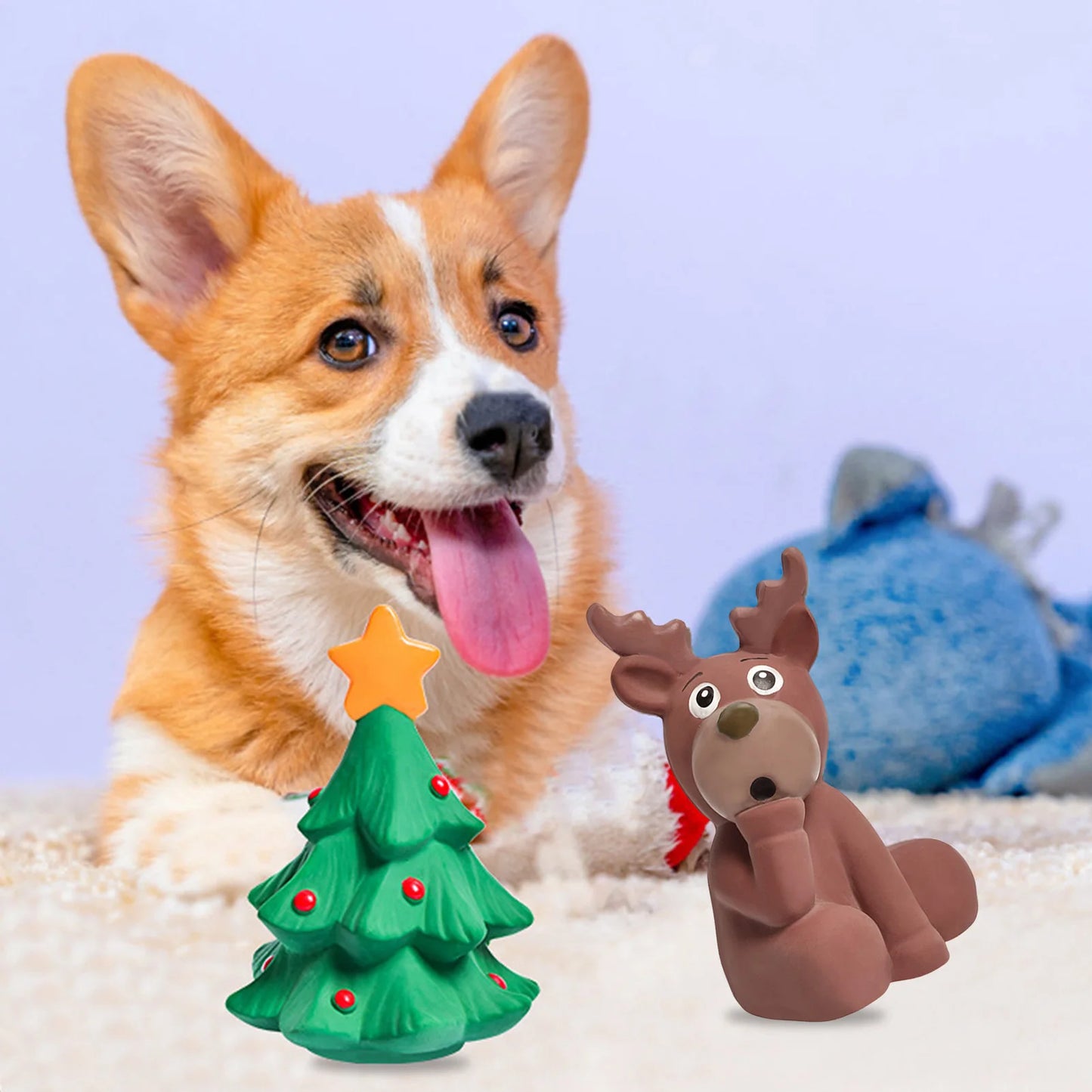 Interactive Moose or Christmas Tree Chew Toy