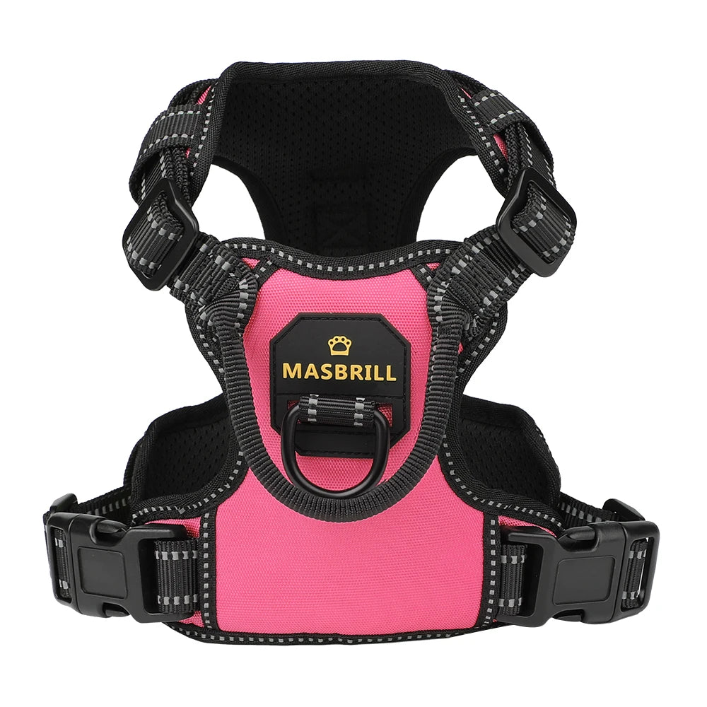 MASBRILL No Pull Nylon Adjustable Reflective Dog Vest