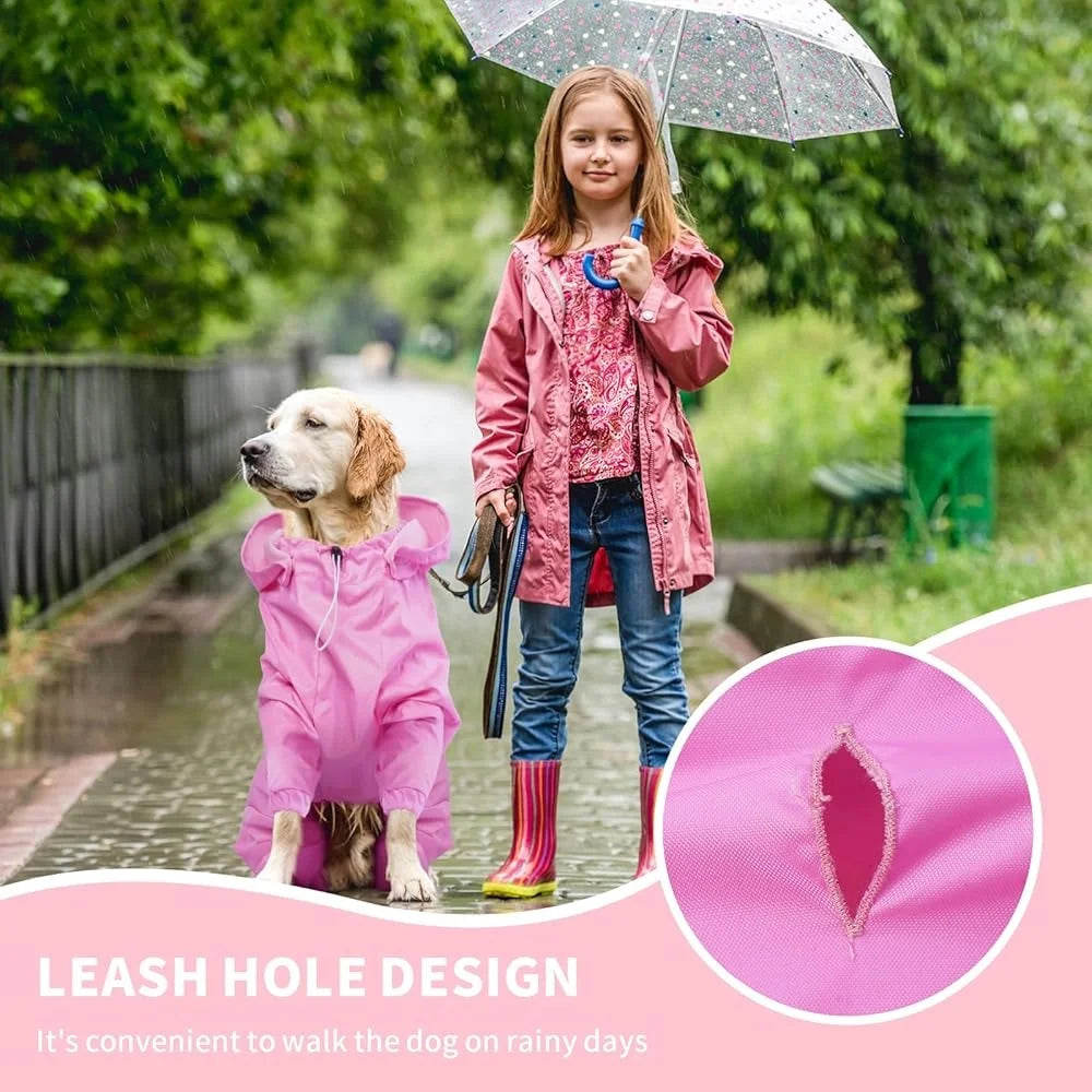 Pink Waterproof Dog Rain Coat