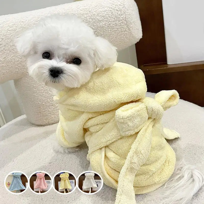 Pet Towel Bathrobe With Hood